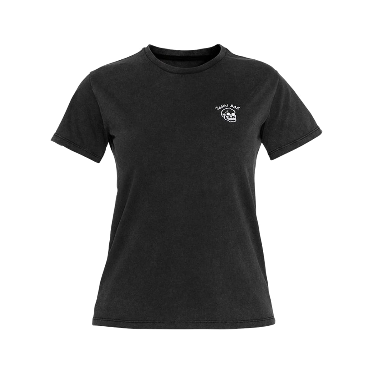 John Doe Live Fast Skull Fade Out Black T-Shirt Women